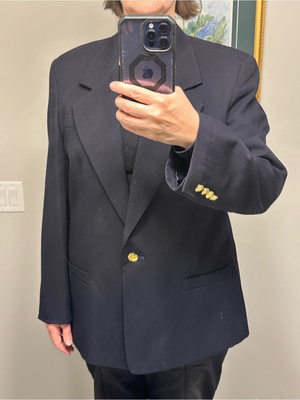 Austin Reed Women’s size 16 Navy Single-Button Sport Coat with Gold Button - Picture 6 of 12